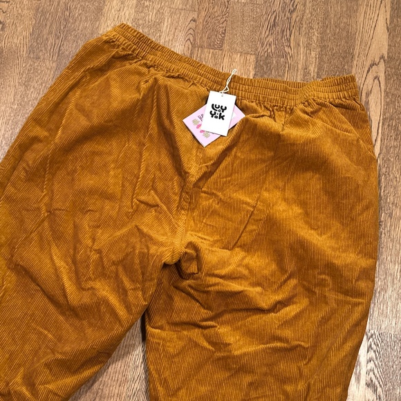 NWT Lucy & Yak Billie Trousers Tapered Corduroy Mustard Yellow Pants Womens XL - Picture 3 of 8